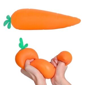 SUNNY DAYS  11.5” Jumbo SQUEEEZY Squishy Vibrant Orange Carrot  Sensory Toy NEW🥕